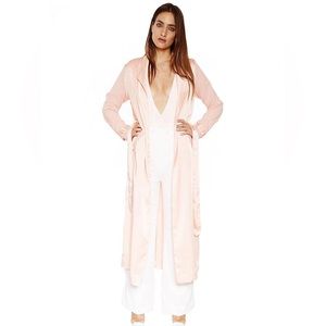 House of Maguie Dorina Peach Silk Duster NWT